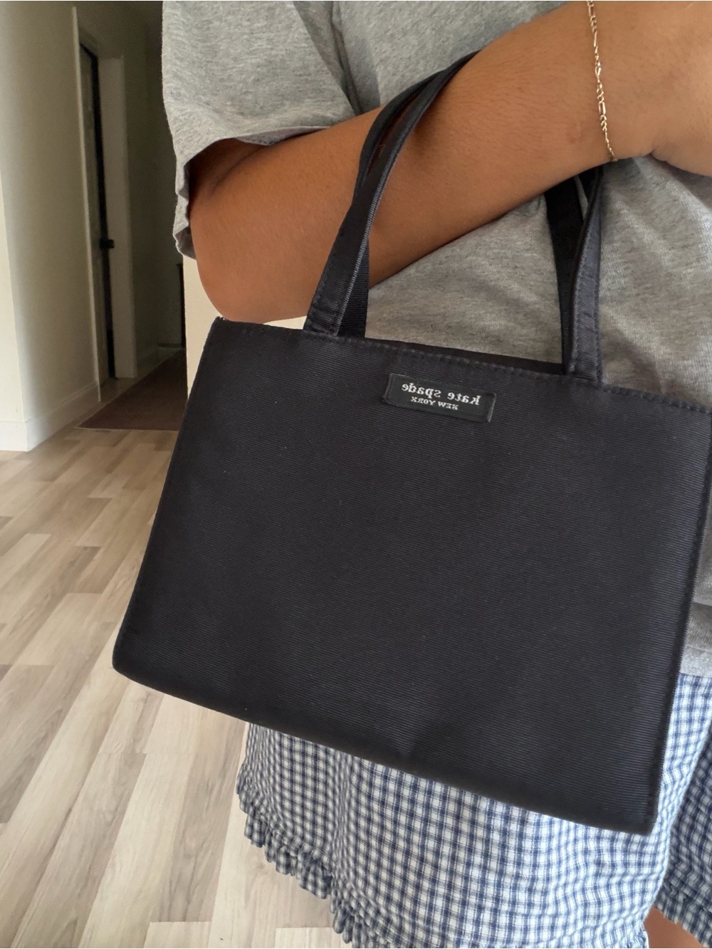 kate spade Black Canvas Tote with Red Accent Interior - Picture 6 of 6